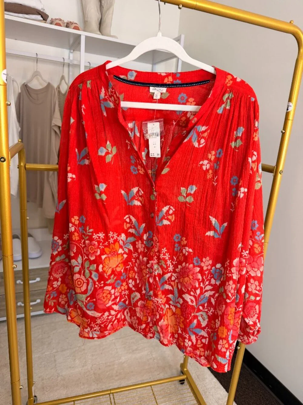 Anthropologie Lightweight Peasant Blouse - Picture 2 of 3